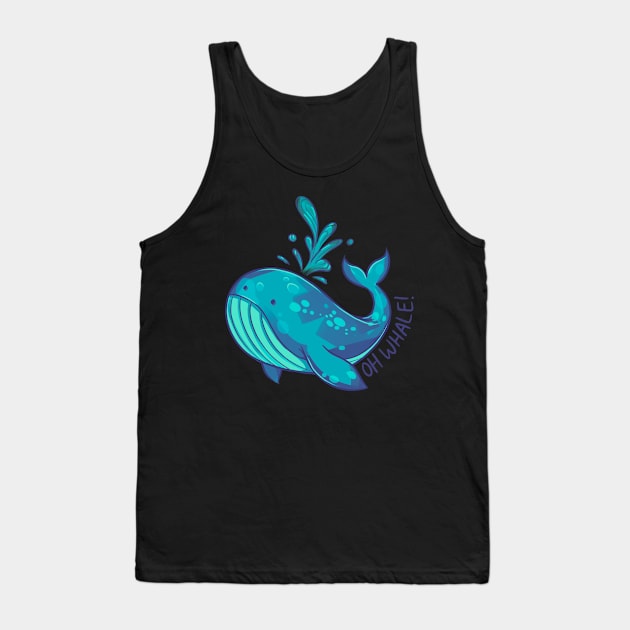 Oh Whale! (turquoise) Tank Top by Claire Lin